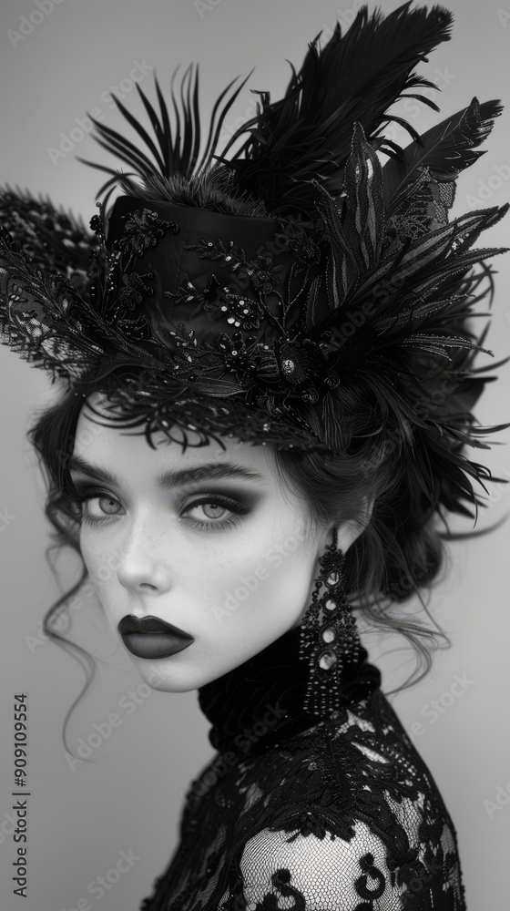 Fototapeta premium black and white portrait elegant high fashion Style