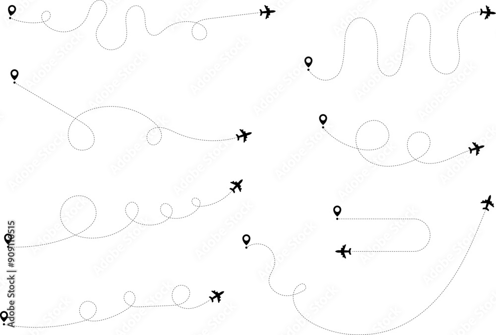 Route icon - two points with dotted path and location pin. Route location icon two pin sign and dotted line. Route icon - two points with dotted path and location pin. Route location icon two pin sign and dotted line.