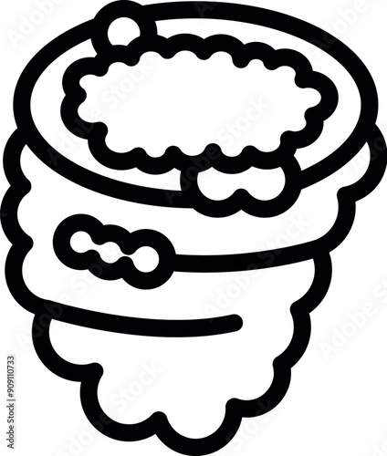 Line art illustration of a tornado, a powerful and destructive force of nature