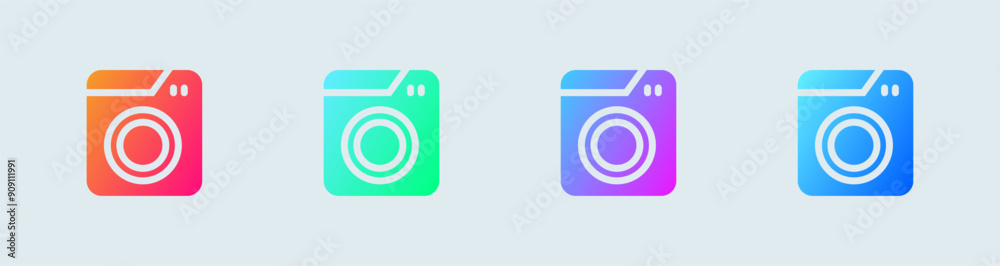 Laundry solid icon in gradient colors. Clothes Washer signs vector illustration. Laundry solid icon in gradient colors. Clothes Washer signs vector illustration.