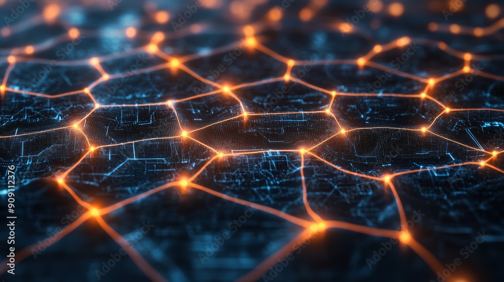 Glowing Network Connections on Digital Surface