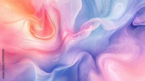 Abstract Swirling Pink, Yellow, and Blue Hues