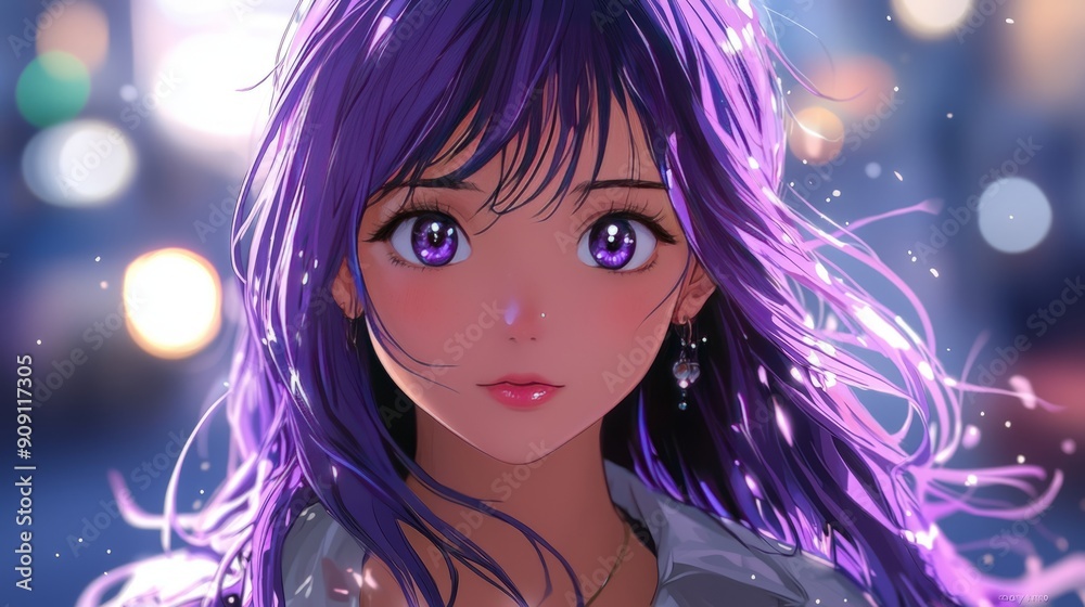 Illustration of cute anime girl Illustration of cute anime girl