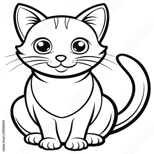  A charming vector illustration of a cat