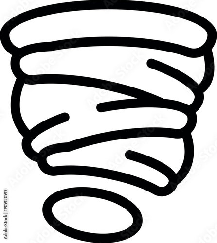 Powerful tornado is violently rotating, representing the destructive force of nature