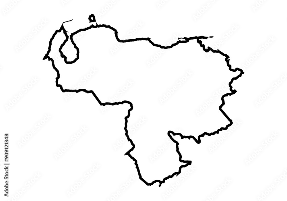Obraz premium Icono negro de mapa de Venezuela con trazado