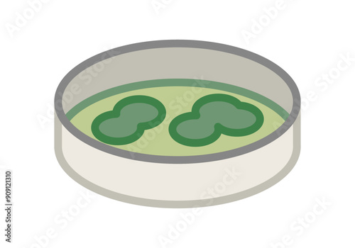 Pruebas de análisis de laboratorio verde con bacterias 