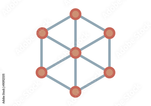 Cubo de materia con círculos en los vértices