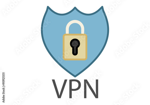 Escudo con candado de seguridad representando VPN.