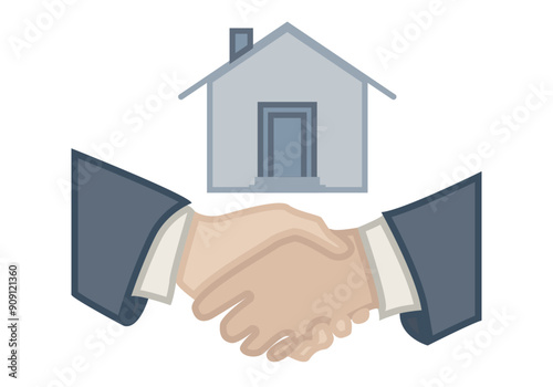 Mano de trato hecho por la venta o alquiler de una vivienda o casa