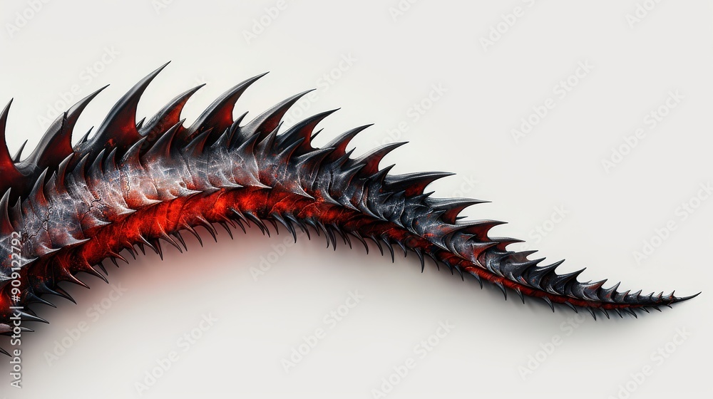 Abstract art of a sinister tail with sharp spikes and gloomy colors Abstract art of a sinister tail with sharp spikes and gloomy colors