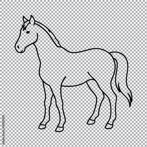 Hand drawn horse outline illustration
