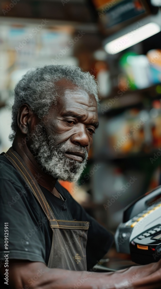 A dedicated craftsman focuses intently while working in his workshop, surrounded by tools and materials A dedicated craftsman focuses intently while working in his workshop, surrounded by tools and materials