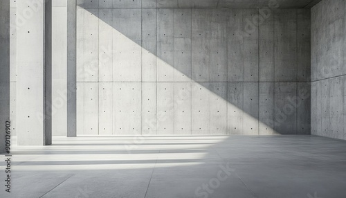 Minimalist Concrete Architecture  Seamless Fusion of Walls and Floors in Modern Urban Design. High-Quality 4K Ultra HD Wallpaper Showcasing Sleek Geometric Patterns and Industrial Aesthetics for Creat