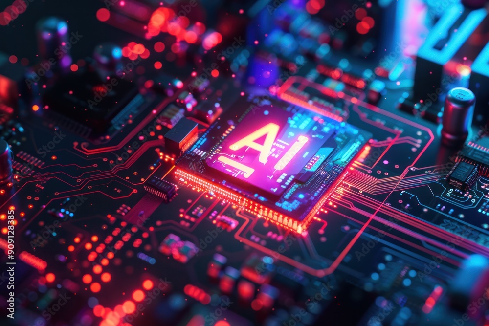 A computer chip with the letters AI on it A computer chip with the letters AI on it