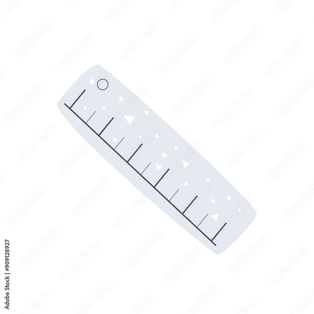 Cute school ruler. Vector cartoon isolated illustration on the white background Cute school ruler. Vector cartoon isolated illustration on the white background