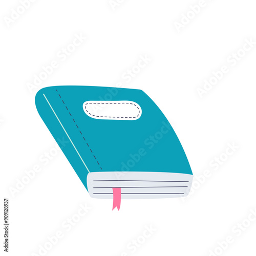 Cute book. Vector cartoon isolated illustration on the white background