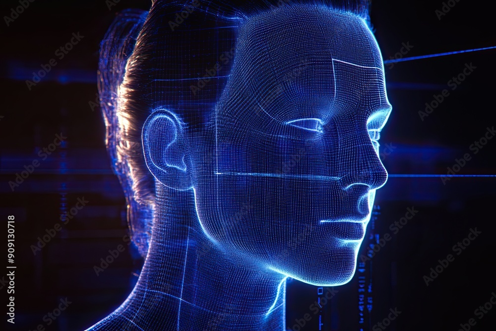 3D illustration of persons head 3D illustration of persons head