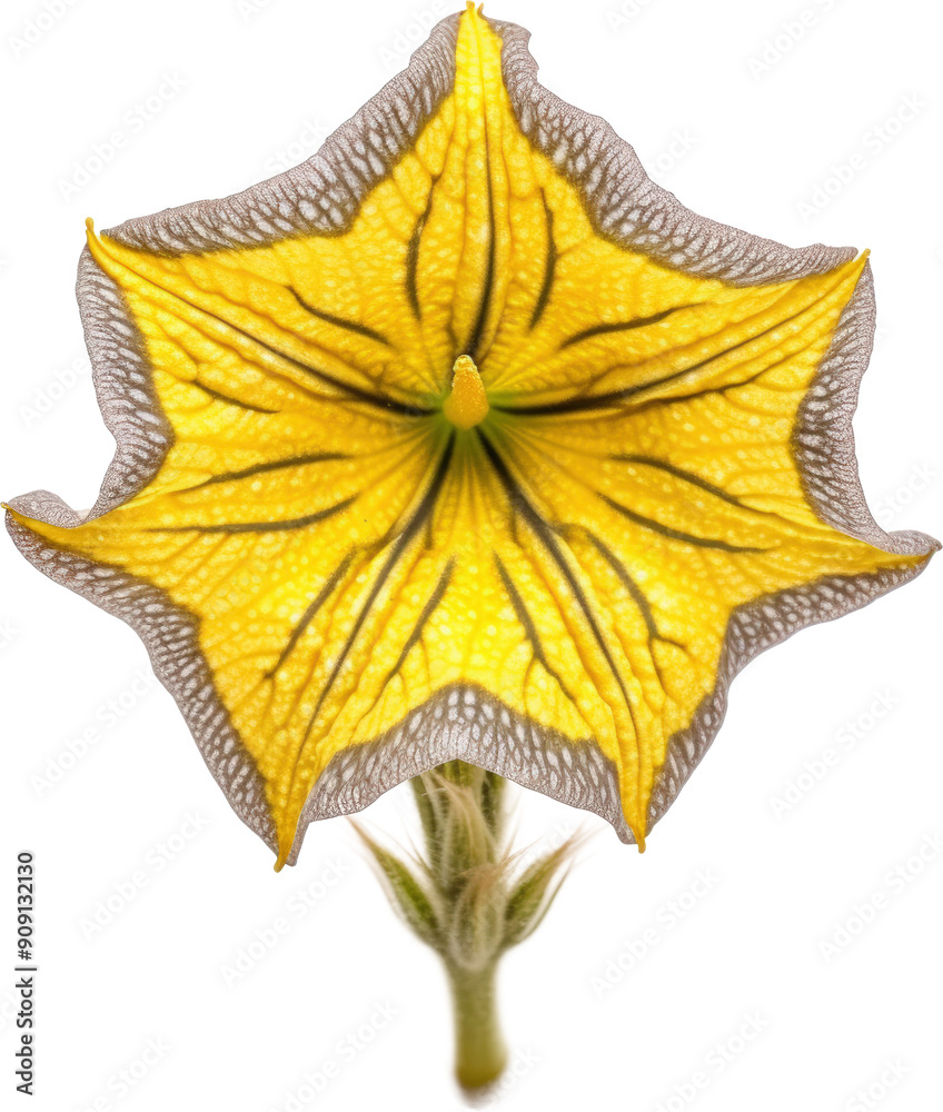 Fototapeta premium Yellow and white color of Painted-Tongue flower, with scientific name Salpiglossis Sinuata