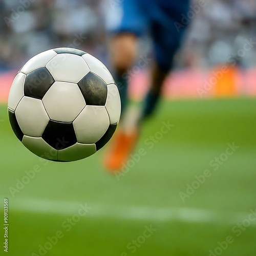 Close up shot of Soccer ball