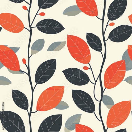 Wallpaper Mural Modern abstract botanical shapes in a seamless tile pattern Torontodigital.ca