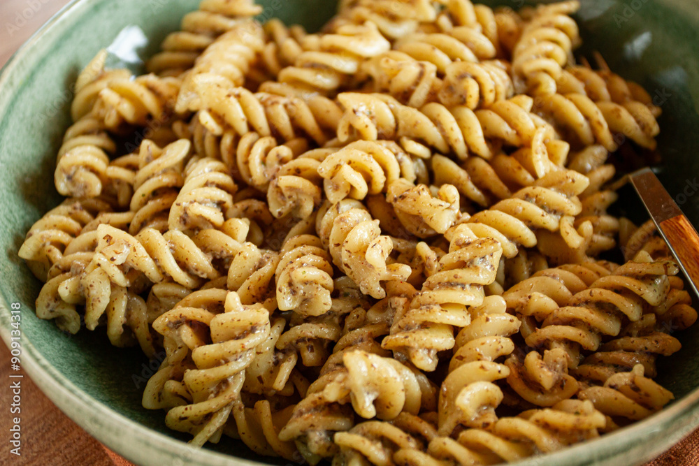 fusilli pasta, in creamy mushroom sauce, pasta with mushrooms, homemade, no people, fusilli pasta, in creamy mushroom sauce, pasta with mushrooms, homemade, no people,