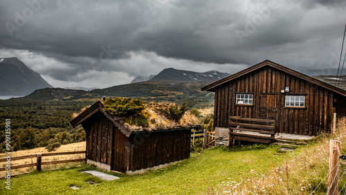 Scenic mountain landscape in the Trollheimen Mountains, Norway.