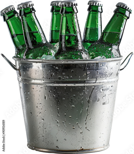 Cold beer in a bucket