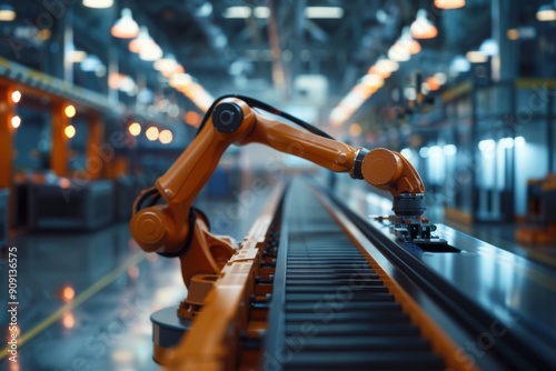 Wallpaper Mural Robot arm on conveyor belt in factory Torontodigital.ca