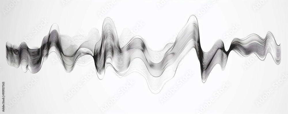 Simple single line drawing of an audio soundwave Simple single line drawing of an audio soundwave