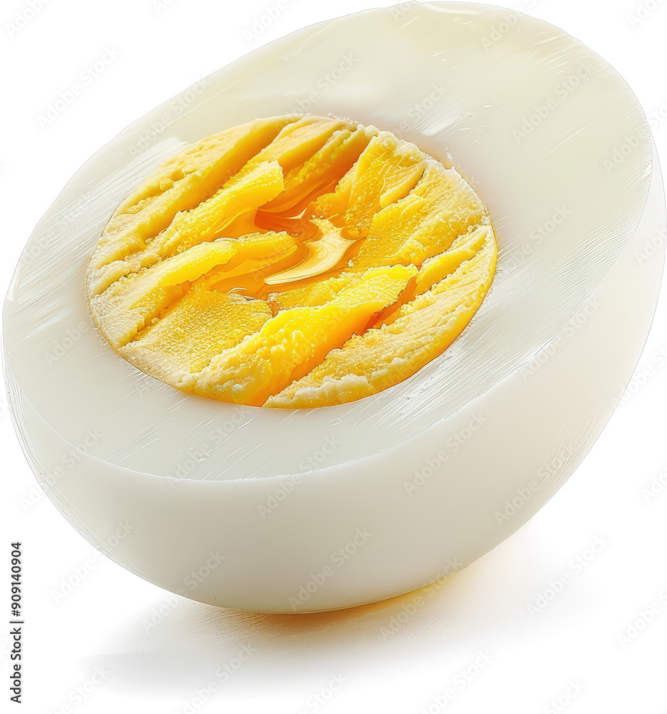 A boiled egg cut in half A boiled egg cut in half