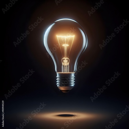 light bulb on black background