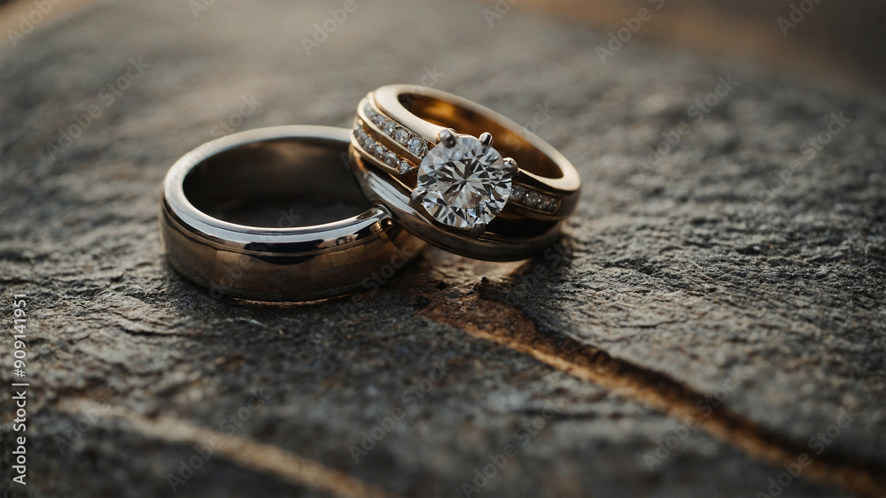a pair of silver wedding rings with diamonds a pair of silver wedding rings with diamonds