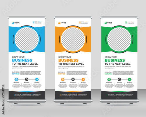 corporate roll up stand banner template design for a business & corporate company