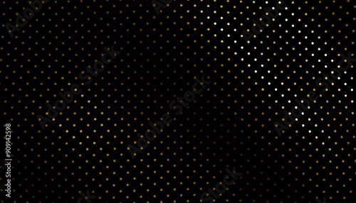 3D illustration of an elegant geometric pattern of gold dots on black background, perfect for holiday decorations and luxury designs
