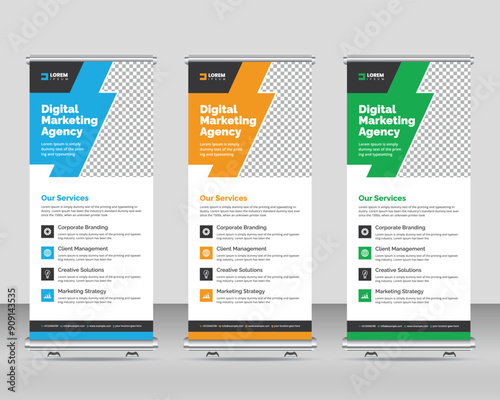 corporate roll up stand banner template design for a business & corporate company