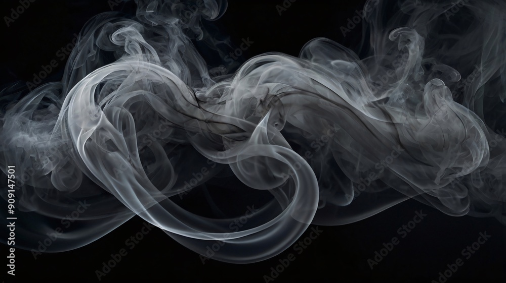 Smoke on black, Abstract background, Black Background, Smoke, Smoke on black background - Generative AI Smoke on black, Abstract background, Black Background, Smoke, Smoke on black background - Generative AI