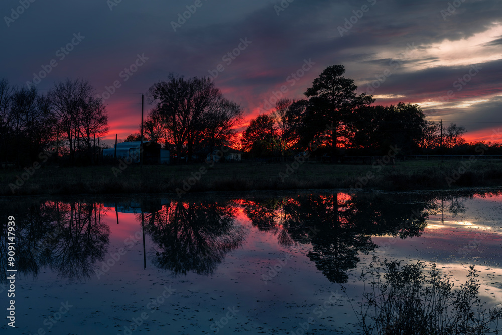 Photography sunset on the river