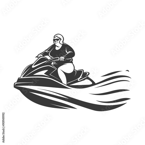 Woman in Sunglasses Riding a Jet Ski