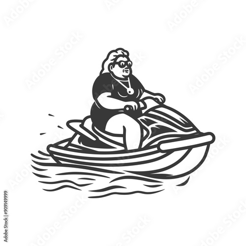 Woman in Sunglasses Riding a Jet Ski on Water