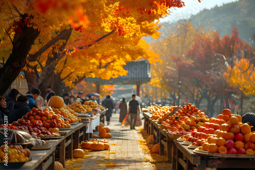 Chuseok festival full of colors and food in Korea photo