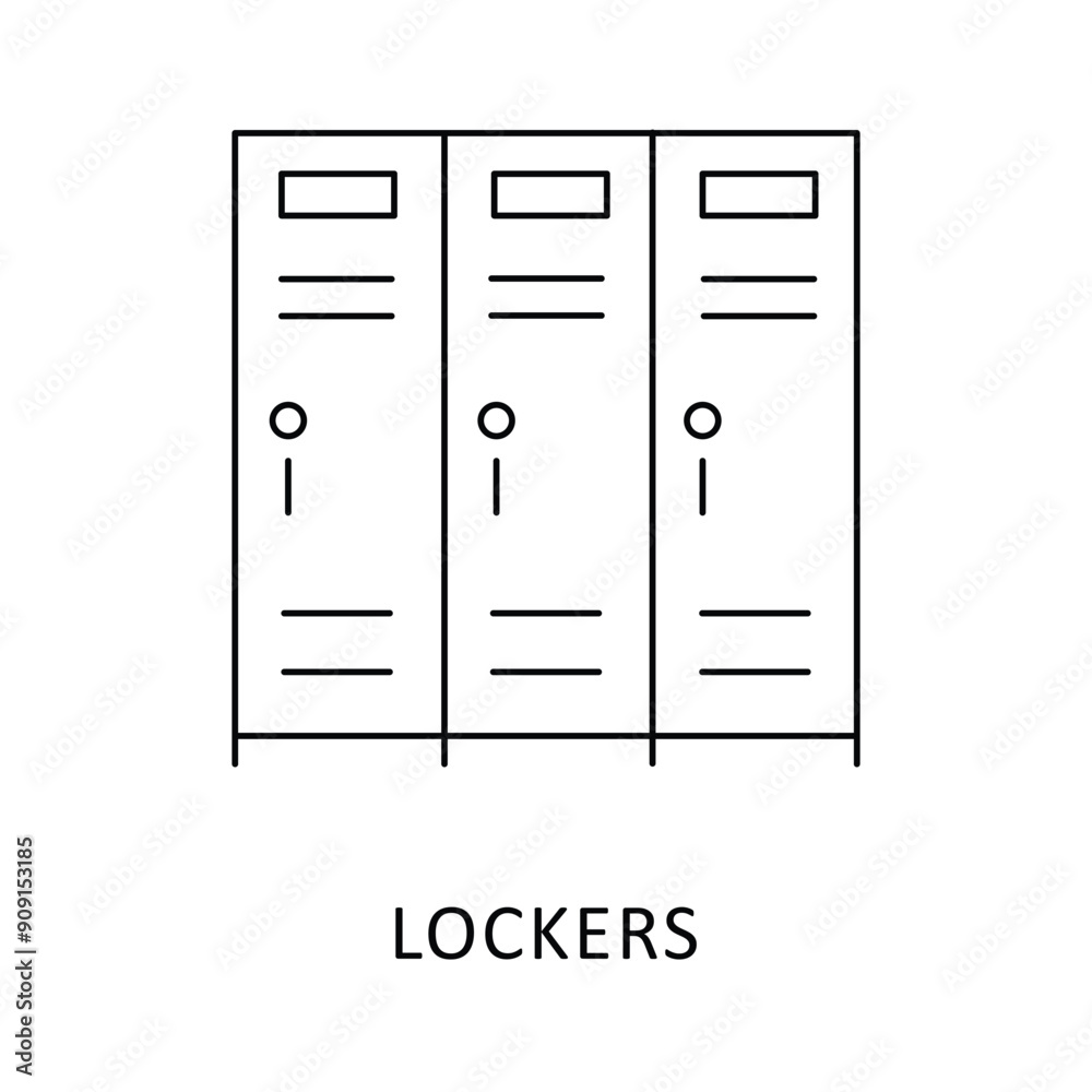 Lockers Icon: Gym Storage and Fitness Equipment Symbol. Lockers Icon: Gym Storage and Fitness Equipment Symbol.