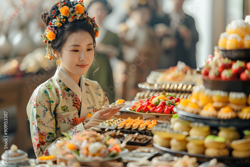 Chuseok festival full of colors and food in Korea photo