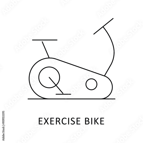 Exercise Bike Icon: Cardio Workout and Fitness Equipment Symbol.
