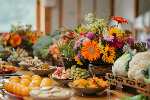 Chuseok festival full of colors and food in Korea photo