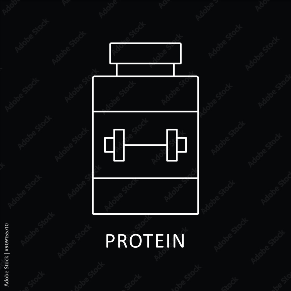 Protein Icon: Nutrition and Muscle Building Supplement Symbol. Protein Icon: Nutrition and Muscle Building Supplement Symbol.
