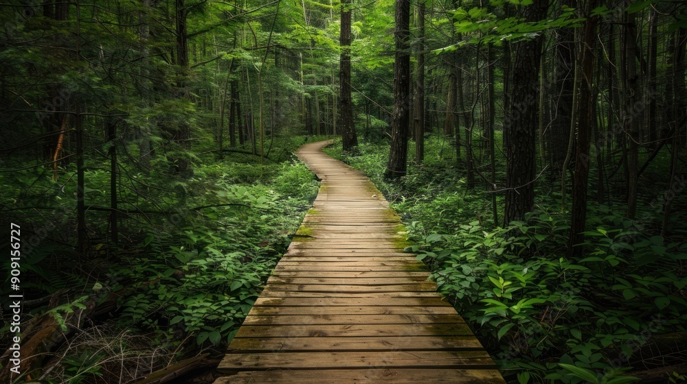 Pathway through a lush forest representing the way forward. Pathway through a lush forest representing the way forward.