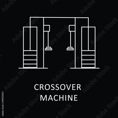 Crossover Machine Icon: Functional Training and Gym Equipment Symbol.