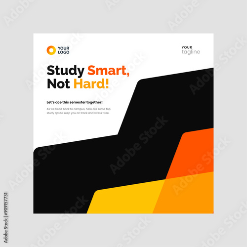 Colorful vector template for college semester announcement featuring customizable sections for text and images.