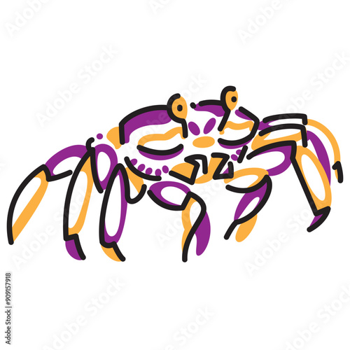 simple illustration, abstract doodle of a crab